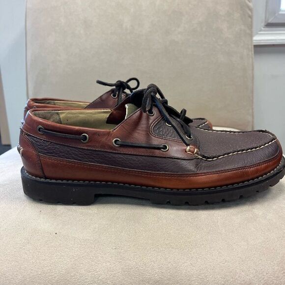 L.L. Bean Allagash Bison Leather Handsewns Oxford Shoe sz 12EE - Picture 1 of 9